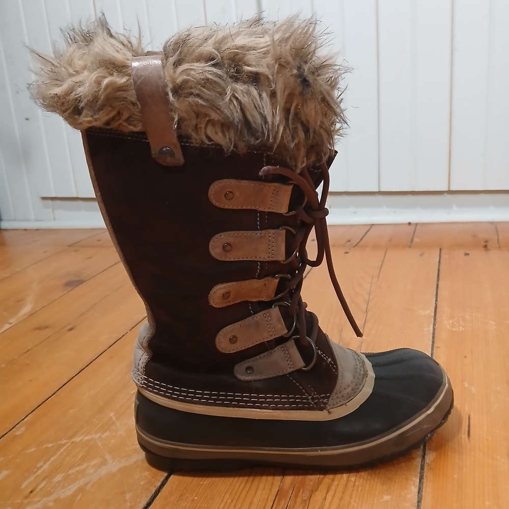 SOREL Joan of Artic Boots Brown Fur-Lined Women's Boots - Picture 3 of 9